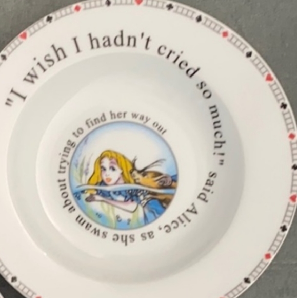 Alice in Wonderland Cafe 8.5" Cereal/salad/dessert Bowl Designed by Paul Cardew - Picture 2 of 3